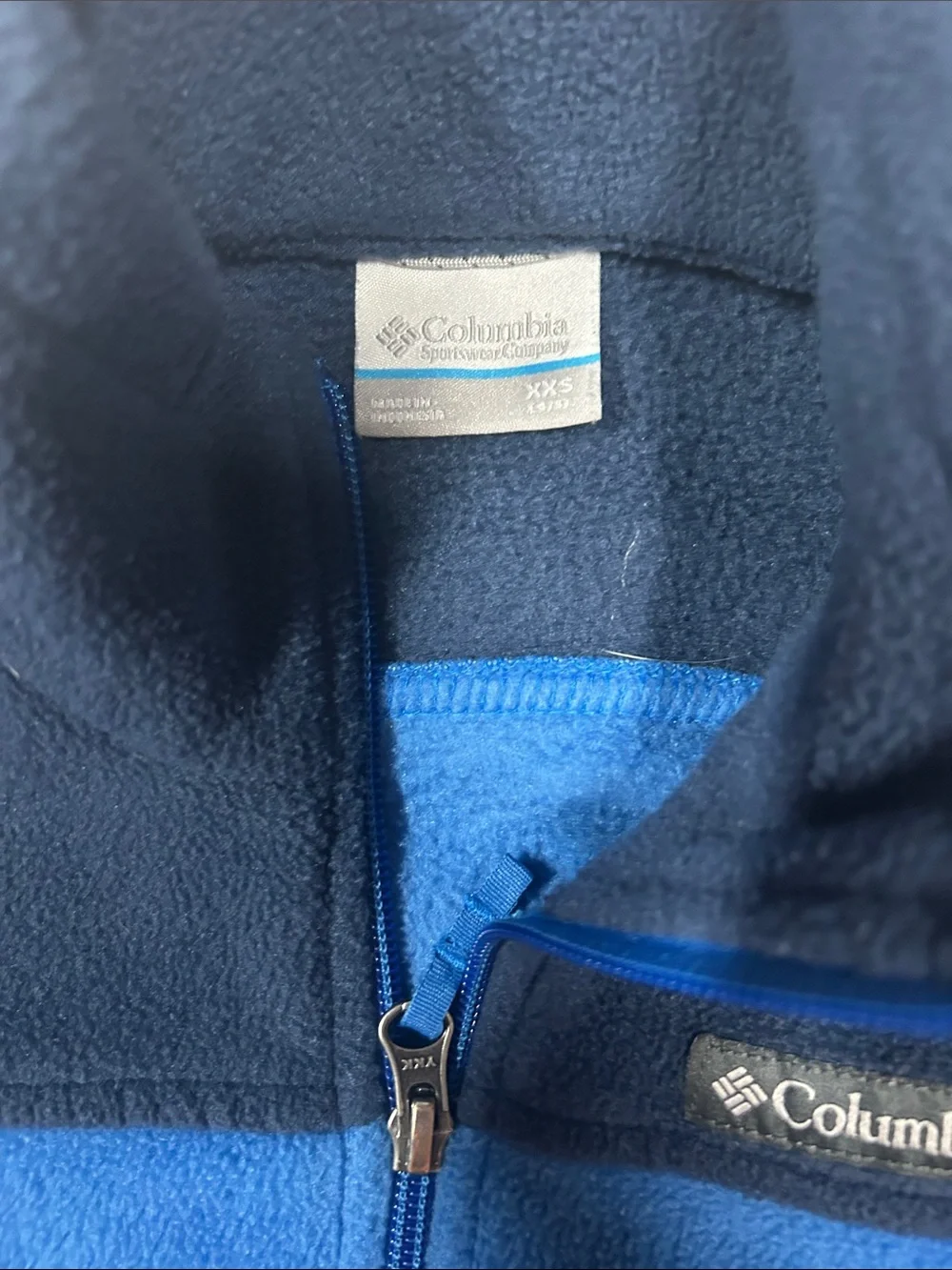 Columbia Kids Two-Tone Navy & Royal Blue Fleece Jacket Size XXS 4/5